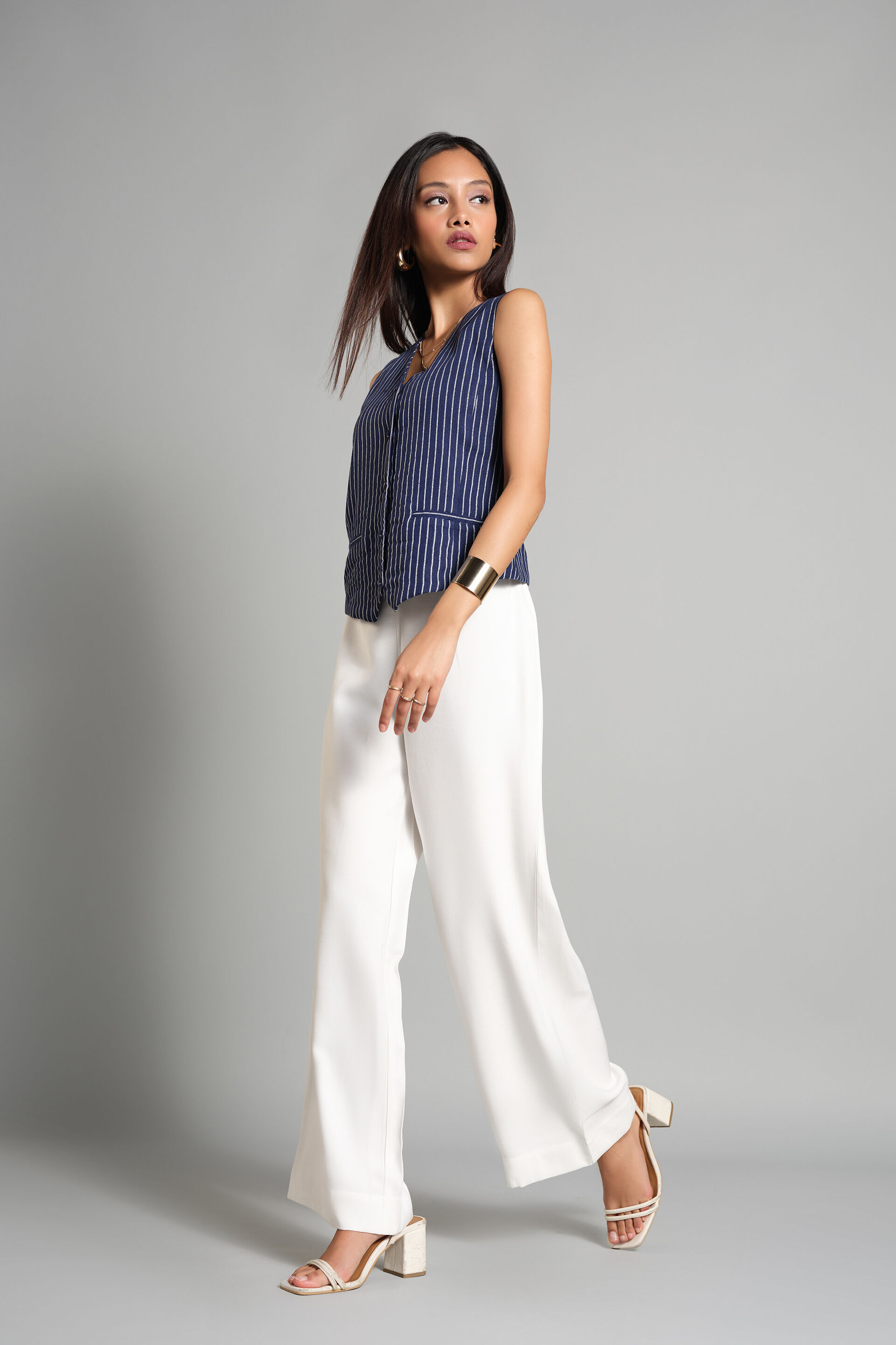 Pin-striped Waistcoat, Dark Blue, image 3